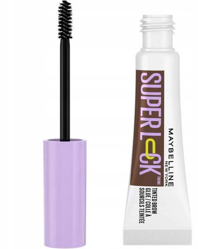 Maybelline Super Lock Brow Glue atspalvį suteikiantis antakių gelis-klijai, atspalvis: Deep Brown, 7 ml