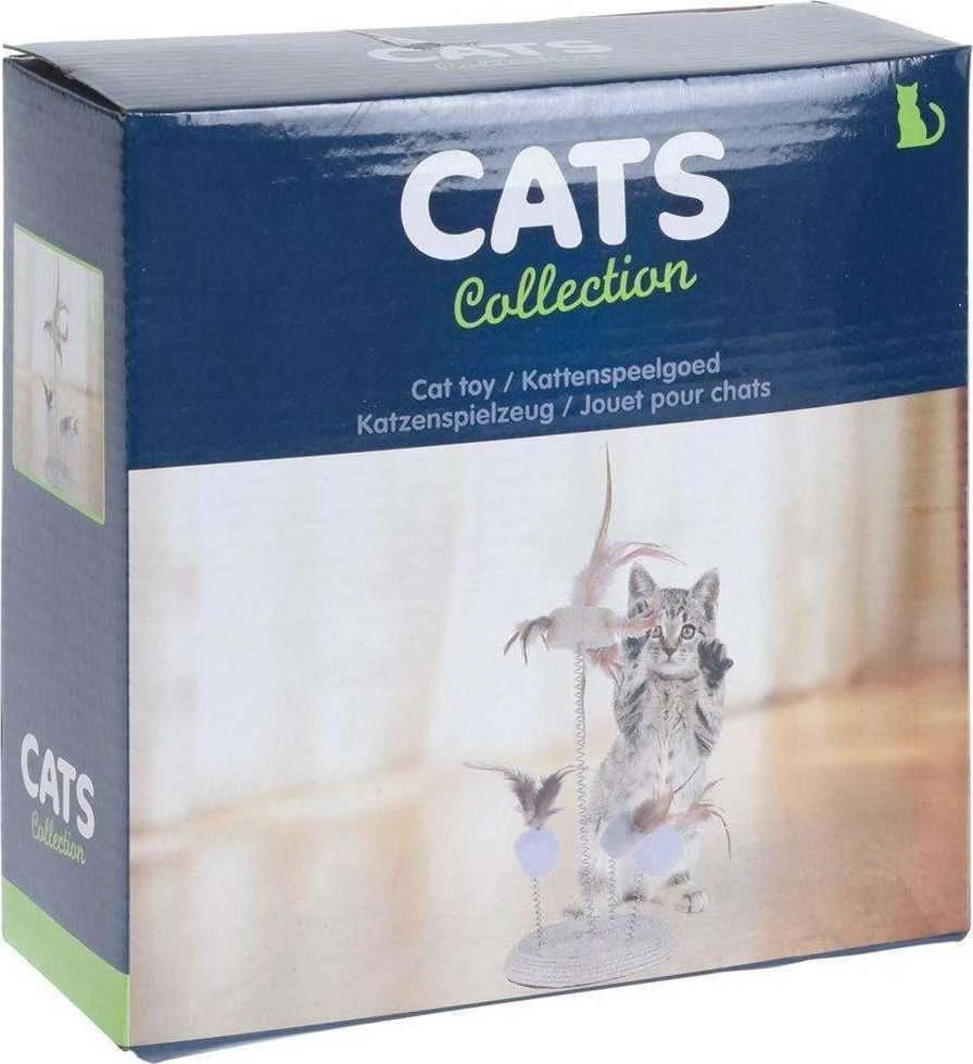 Cats Collection Spyruoklinis žaislas katėms, plunksnos, spyruokliniai žaislai kačiukams, 14x33 cm