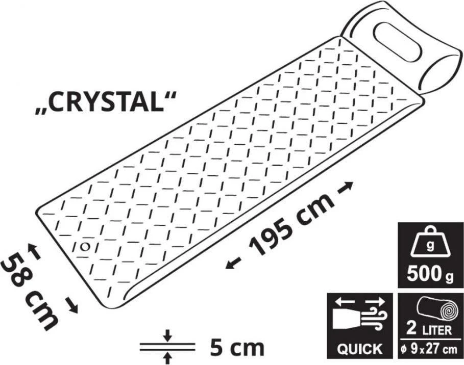 Cattara Kelioninė pagalvė CRYSTAL 195x58x5 cm, pilka