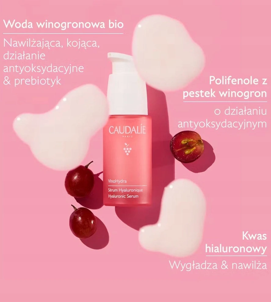 Caudalie VinoHydra Hyaluronic Serum drėkinamasis serumas pirmosioms raukšlėms, 30 ml