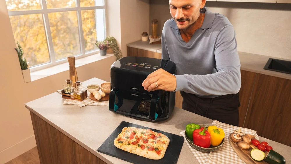 Gruzdintuvė Cecotec Double hot air fryer | Cecofry&Grilis Smokin'Prime 11000 | Power 2800 W | Capacity 11 L | Juodas
