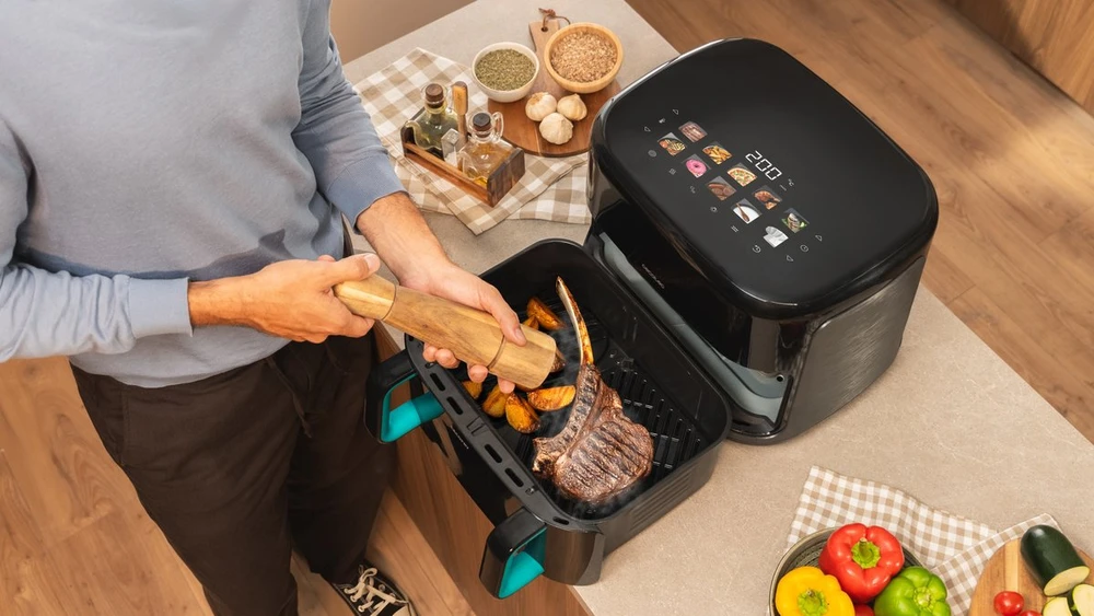 Gruzdintuvė Cecotec Double hot air fryer | Cecofry&Grilis Smokin'Prime 11000 | Power 2800 W | Capacity 11 L | Juodas