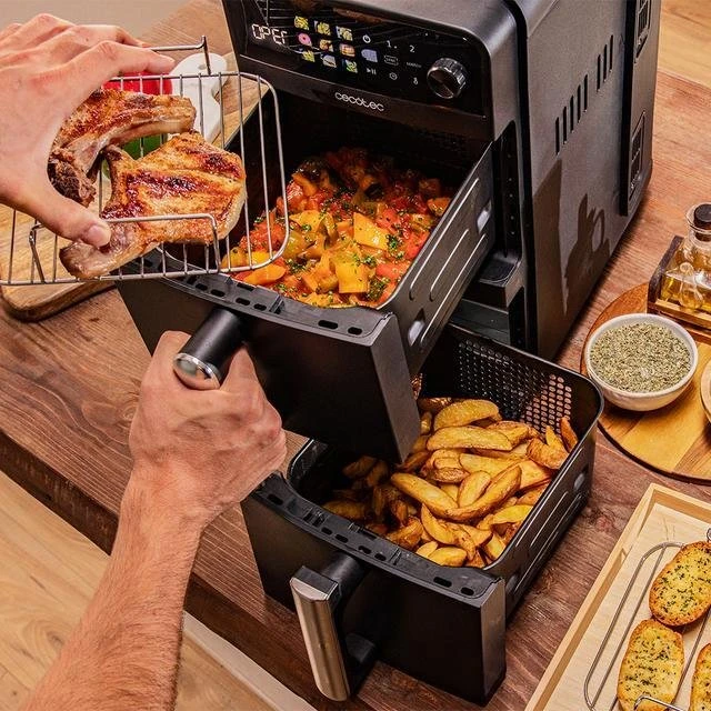 Gruzdintuvė Cecotec Double hot air fryer | Cecofry DuoLevel 10000 | Power 2400 W | Capacity 10 L | Juodas