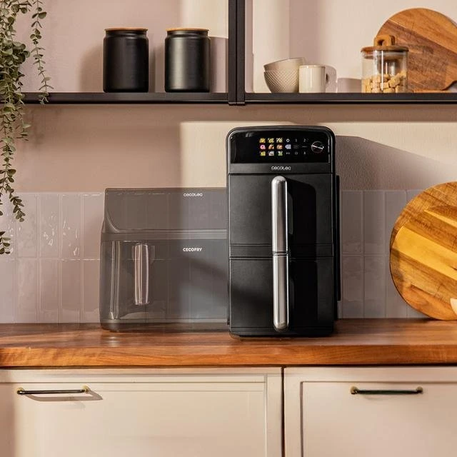 Gruzdintuvė Cecotec Double hot air fryer | Cecofry DuoLevel 10000 | Power 2400 W | Capacity 10 L | Juodas