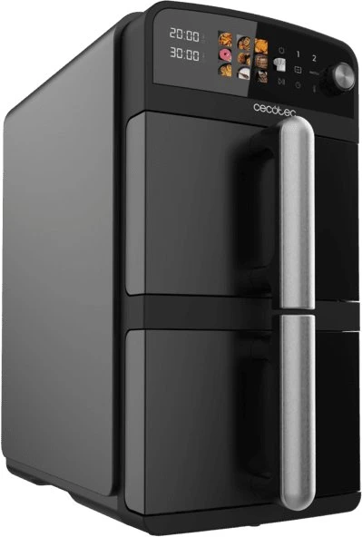 Cecotec dvigubos karšto oro gruzdintuvės | Cecofry DuoLevel 10000 | Galia 2400 W | Talpa 10 L | Juoda
