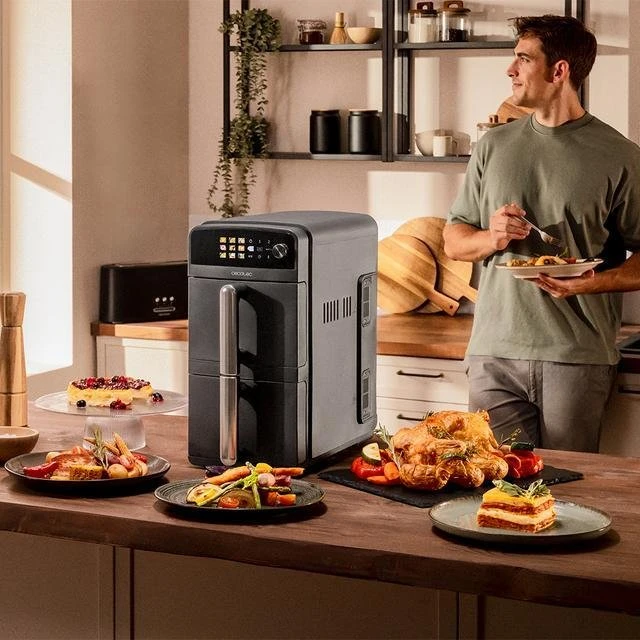 Gruzdintuvė Cecotec Double hot air fryer | Cecofry DuoLevel 10000 | Power 2400 W | Capacity 10 L | Juodas