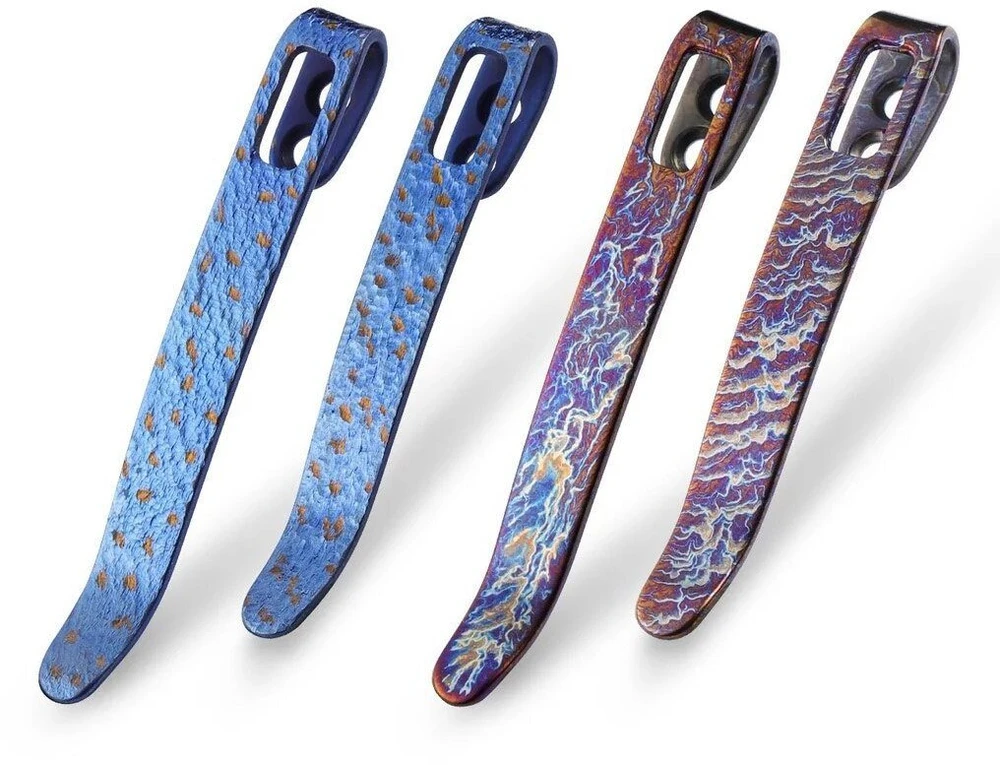 Cedrus CIVIVI Titanium Clips 4 vnt. 50/55 mm Flamed mėlyna/violetinė
