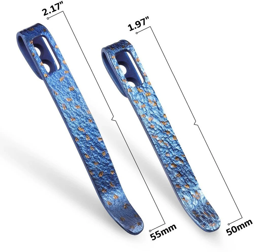 Cedrus CIVIVI Titanium Clips 4 vnt. 50/55 mm Flamed mėlyna/violetinė
