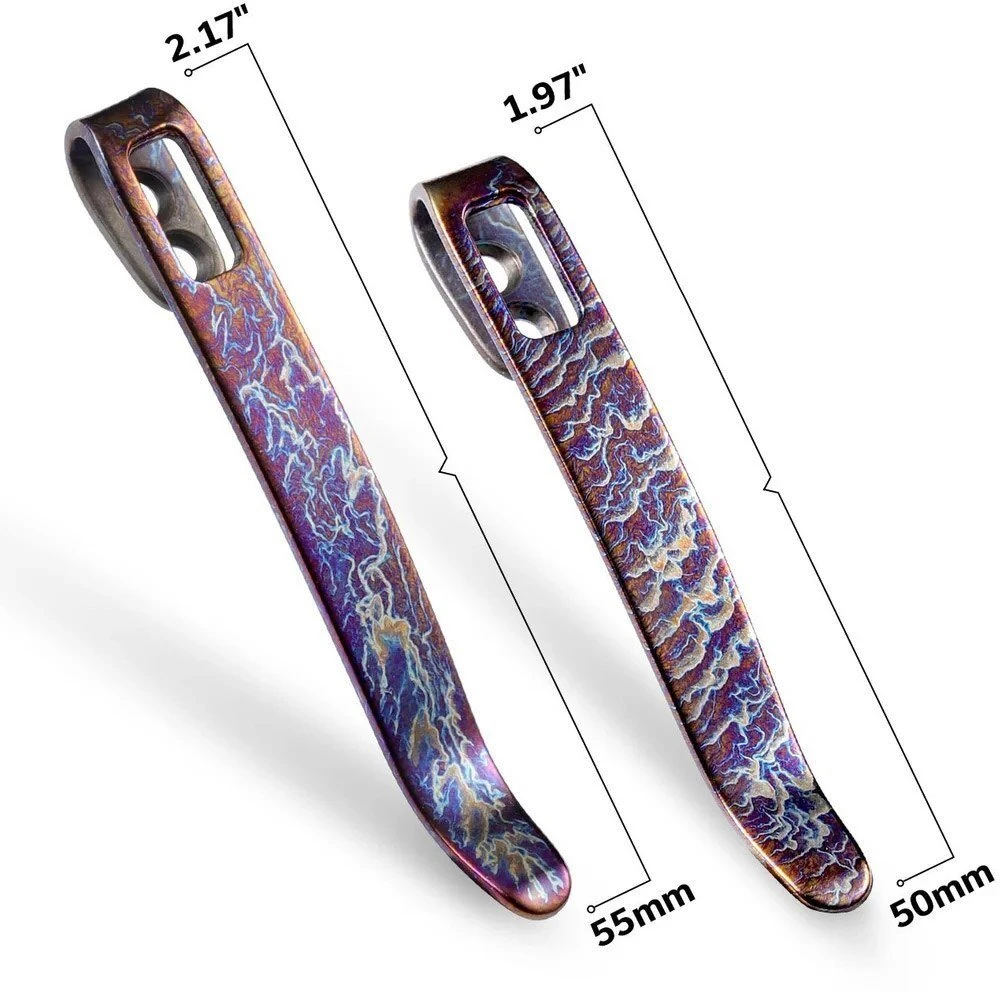 Cedrus CIVIVI Titanium Clips 4 vnt. 50/55 mm Flamed mėlyna/violetinė