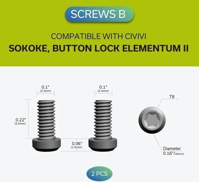 Cedrus Titaninė CIVIVI spaustukas 50x5,72 mm + 2 varžtų rinkiniai