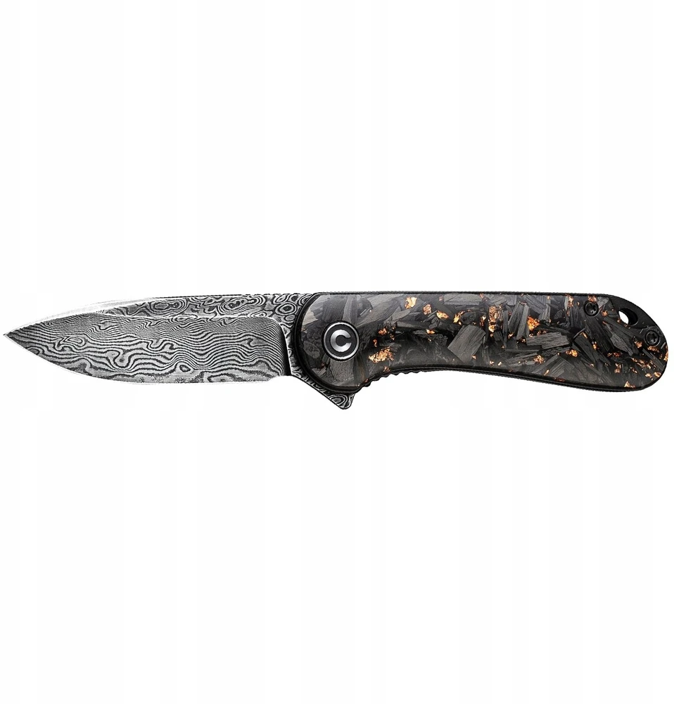 Cedrus Sulankstomas peilis Civivi Elementum C907C-DS3 shredded carbon / copper
