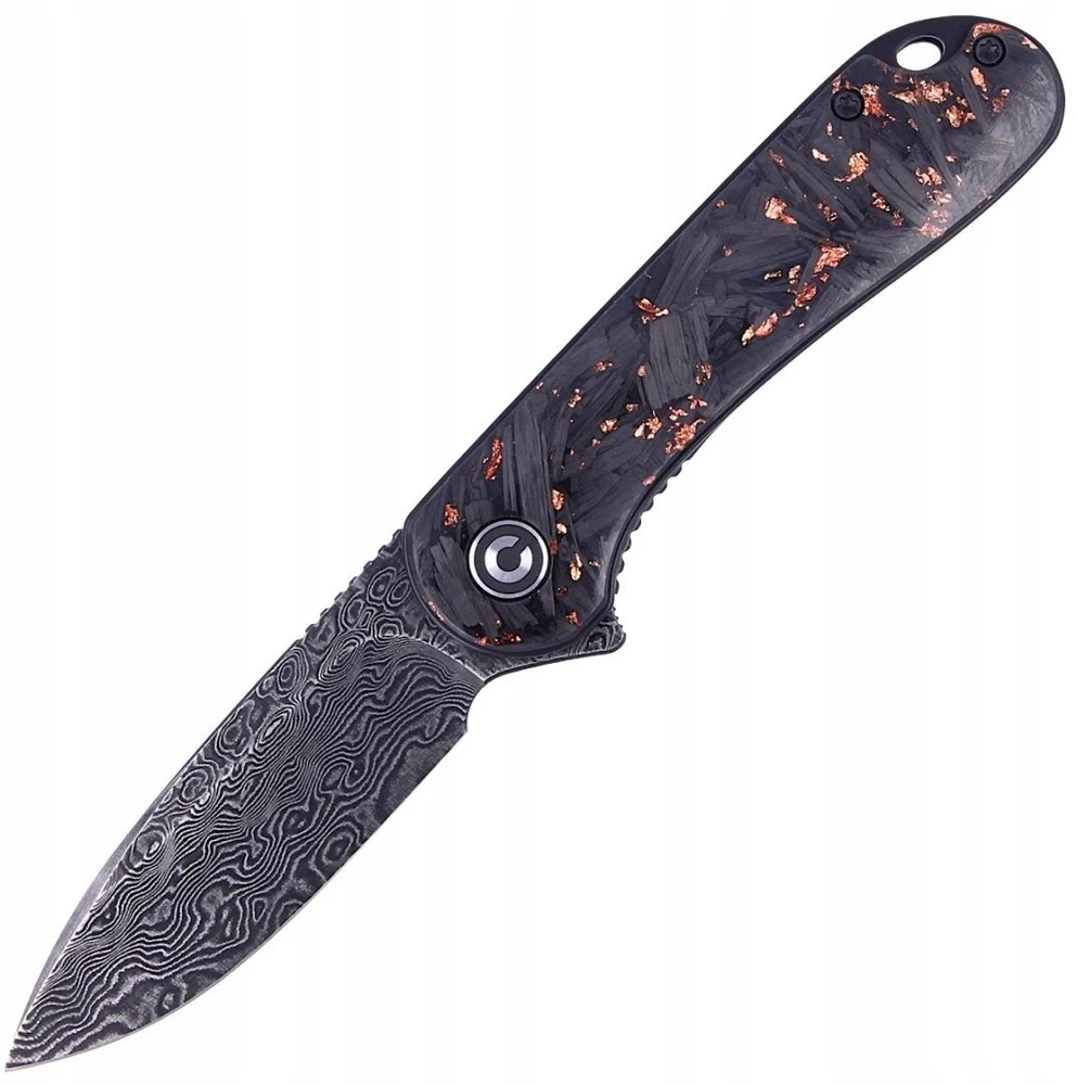 Cedrus Sulankstomas peilis Civivi Elementum C907C-DS3 shredded carbon / copper