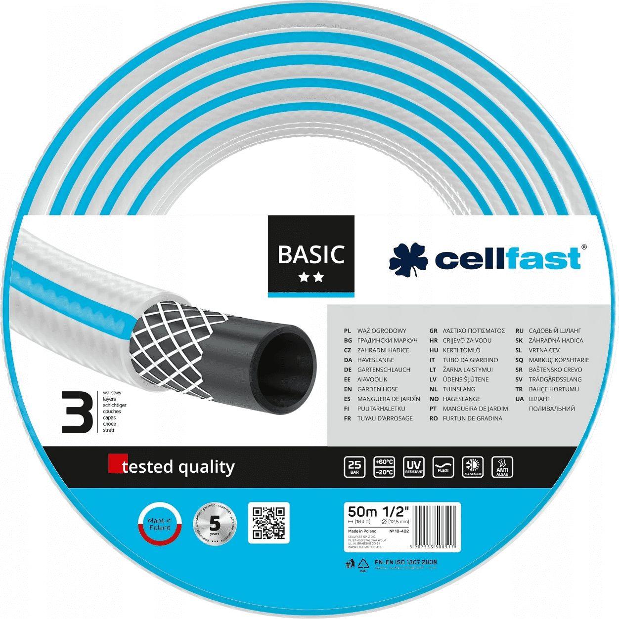 Žarna „Cellfast Basic“ 1/2 colio 50 m sodo žarna