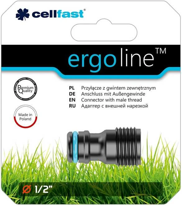 CELLFAST PRZYŁĄCZE NA KRAN 1/2" Z GWINTEM ZEWNĘTRZNYM ERGO