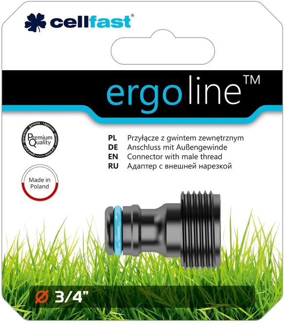 CELLFAST PRZYŁĄCZE NA KRAN 3/4" Z GWINTEM ZEWNĘTRZNYM ERGO