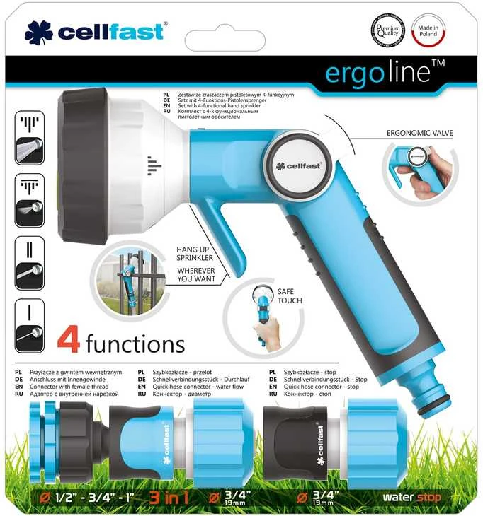 CELLFAST ERGO RINKINYS SU 4 krypčių pistoletu 3/4 "