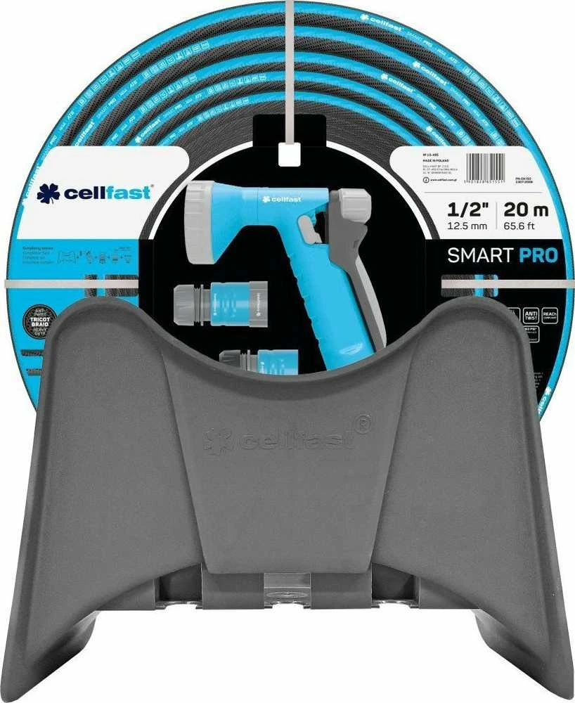 Cellfast SMART PRO sodo rinkinys, 1/2'' 20 m žarna, pistoleto purkštuvas, jungtys, sieninis laikiklis