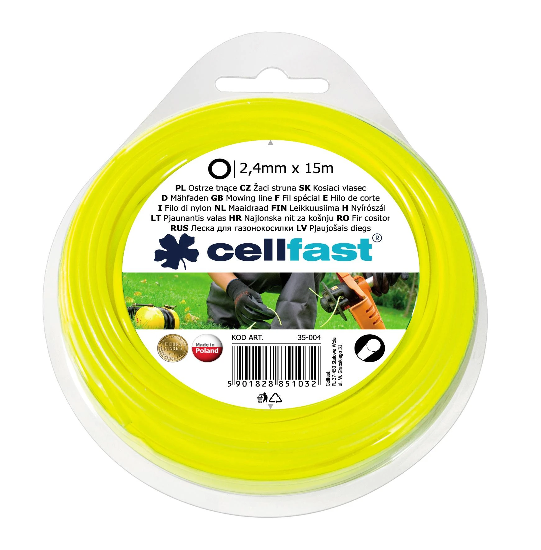 CELLFAST ŻYŁKA TNĄCA OKRĄGŁA 2,4mm x 15m