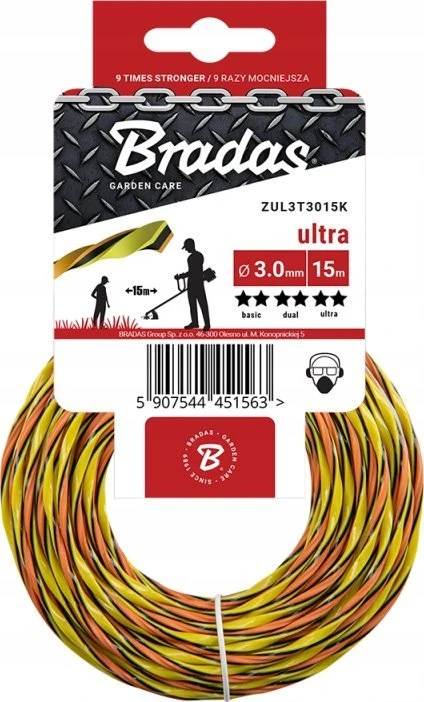 BRADAS ŽOLIAPJOVĖS VALAS ULTRA L3 TWIST 1,6mm x 15m KORTELĖ
