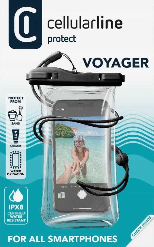 Cellular Line Cellularline Voyager vandeniui atsparus dėklas, universalus Juodas