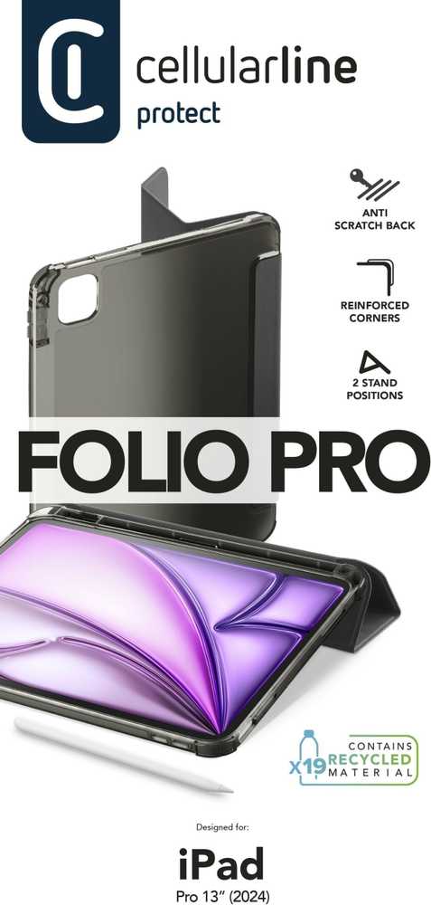 Cellular Line Dėklas na tablet Cellularline Folio - iPad Pro 12.9'' Planšetė case with stand function, Folio, Apple, iPad Pro 12.9'', 32.8 cm (12.9''), 413 g