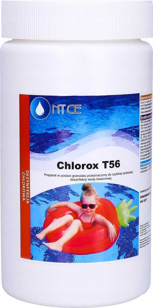 „Ntce Chlorox T56“ granulės 1kg – greita baseino vandens dezinfekcija BA0580