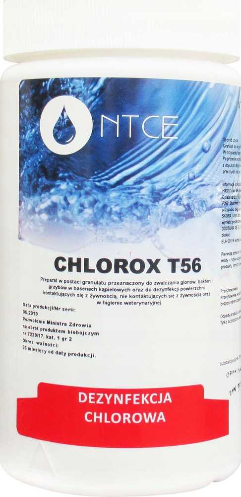 „Ntce Chlorox T56“ granulės 1kg – greita baseino vandens dezinfekcija BA0580