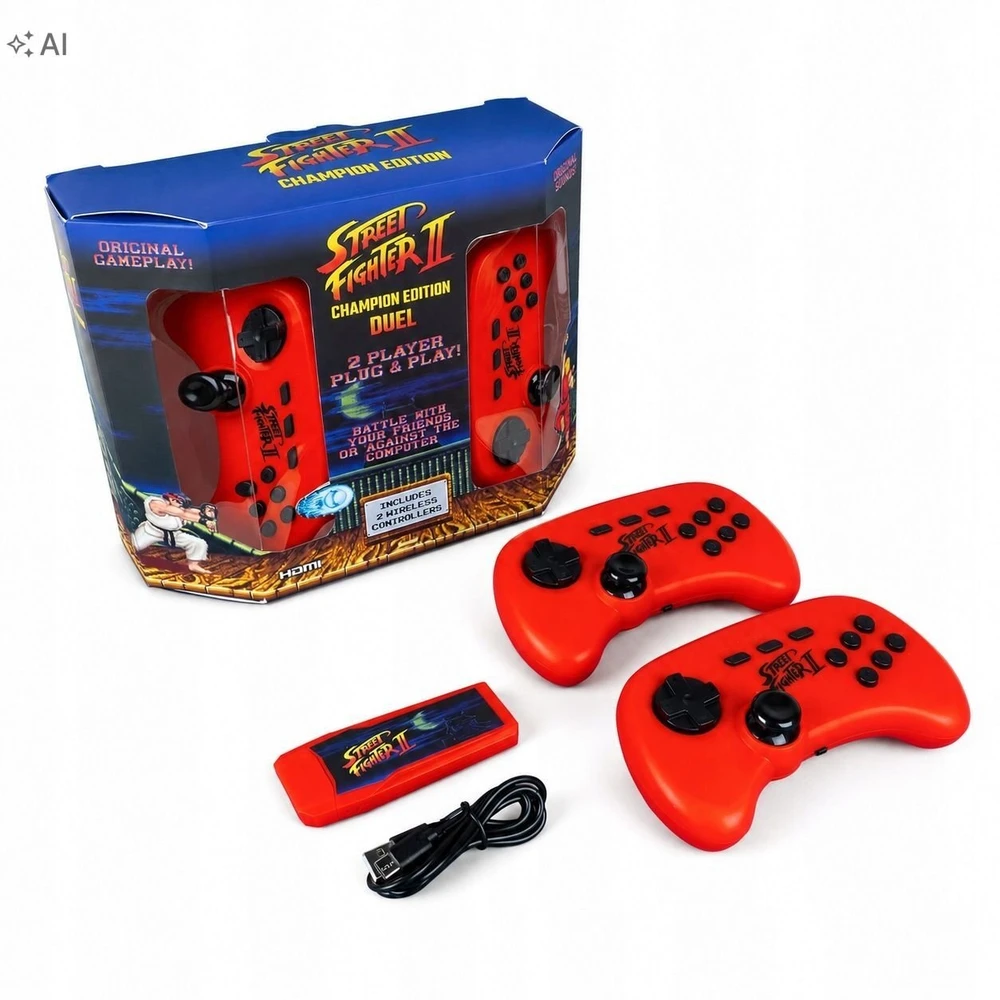 Fizz Creations Cenega Konsolė Street Fighter II Duel Retro Arcade žaidimas HDMI / TV + 2 valdymo pulteliai / Street Fighter II Duel / 320180 (SB12136)