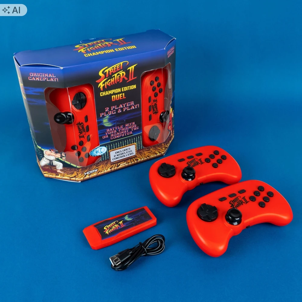 Fizz Creations Cenega Konsolė Street Fighter II Duel Retro Arcade žaidimas HDMI / TV + 2 valdymo pulteliai / Street Fighter II Duel / 320180 (SB12136)