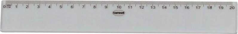 Plastikinė liniuotė CENTRUM, 20cm, skaidri, blisteryje