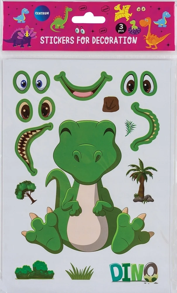 Centrum Decoration stickers set Dino 3 sheets
