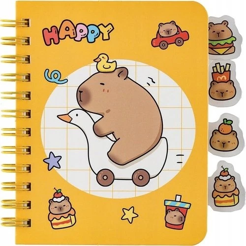 Centrum Užrašų knygelė su skirtukais Capybara, 64 l. 8,7x11,3 cm, linija