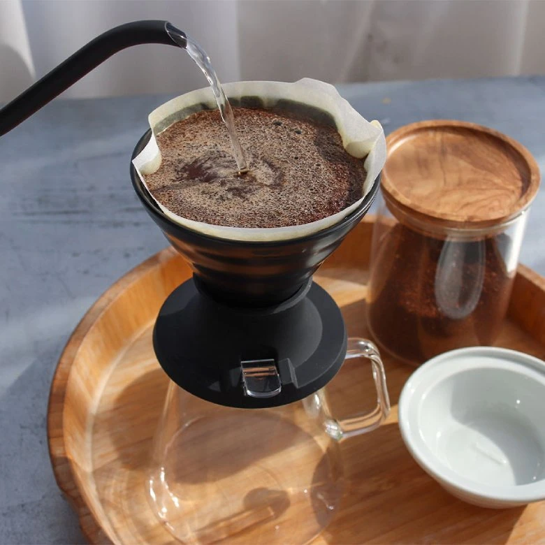 Hario Keraminis lašintuvas Hario V60 Switch & Match 02 Matinis juodas - Matinis juodas