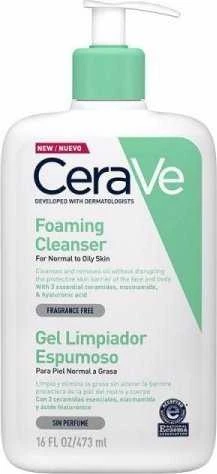 Putojantis veido ir kūno prausiklis normaliai ir riebiai odai Cerave Foaming Cleansing Gel, 1000 ml