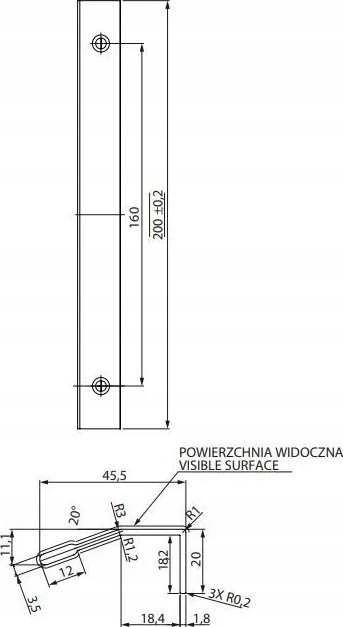 Cersanit CITY su sidabrinės spalvos matine baldų rankena (S584-034)