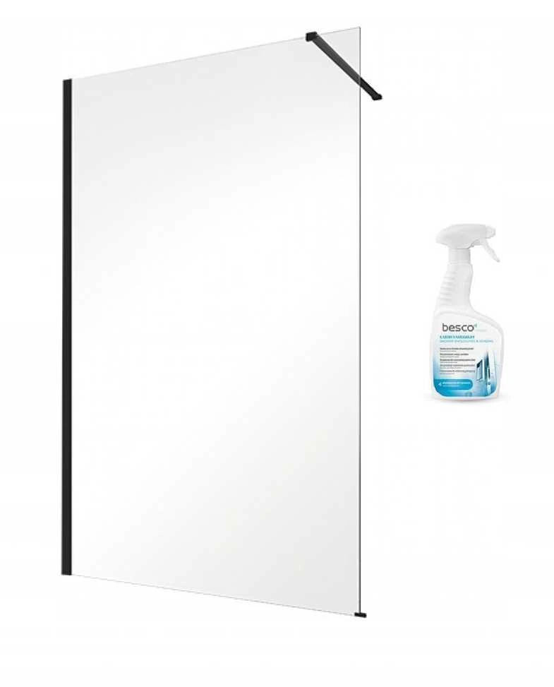 Cersanit Walk-In dušo sienelė Besco Eco-N Juodas, 120 x 195 cm