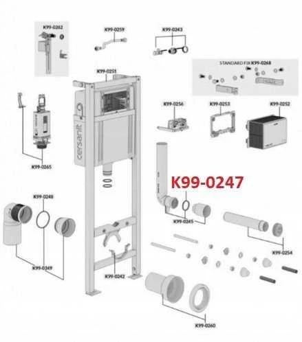 Cersanit Įleidimo alkūnės tarpinė, skirta SYSTEM AQUA (K99-0247)
