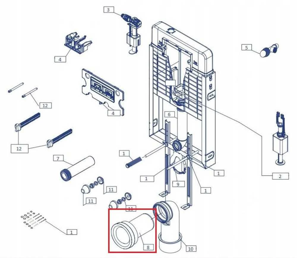 Cersanit Išleidimo įvorė SLIM&SILENT paslėptam rėmui, skersmuo. 90 mm (K99-0159)