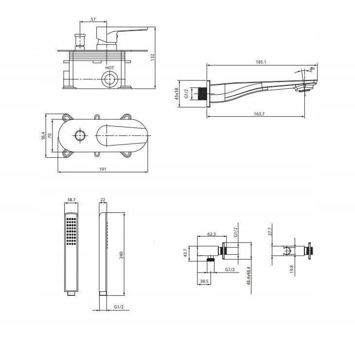 Cersanit BAT.WAN-NAT SUB+INTR.SET.OFF MILLE CHR