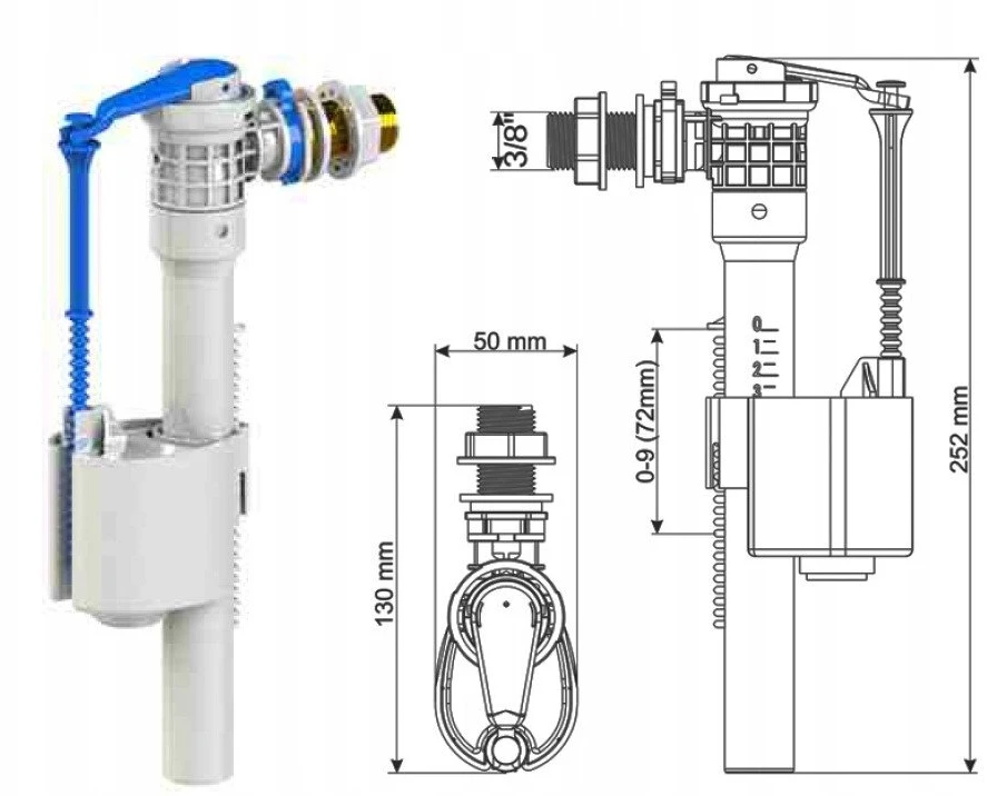 Cersanit Užpildymo vožtuvas HI-TEC paslėptam rėmui (K99-0148)