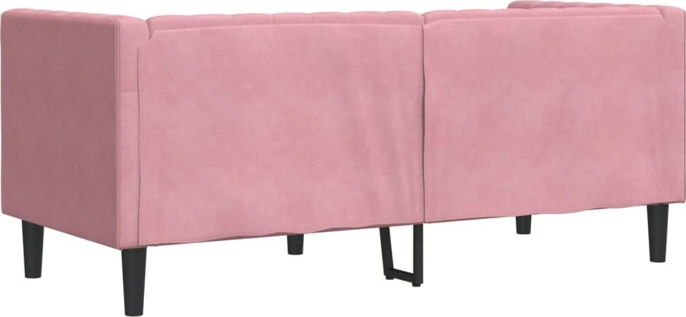 Dvivietė chesterfield sofa su pagalvėlėmis, rožinė, aksomas