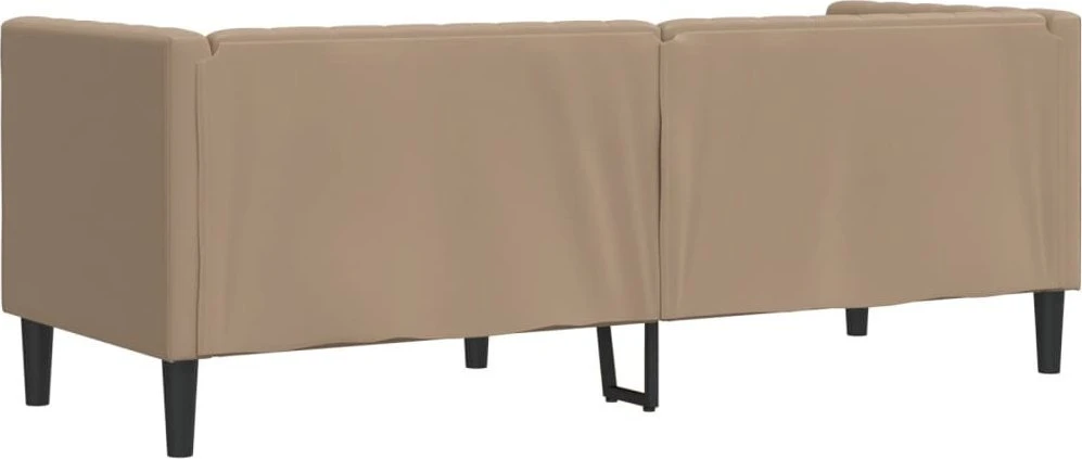 Trivietė chesterfield sofa, kapučino spalvos, dirbtinė oda