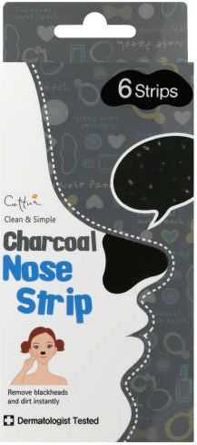 Cettua Charcoal Cleansing & Exfoliating Nose Sheet Strips, 6 vnt.