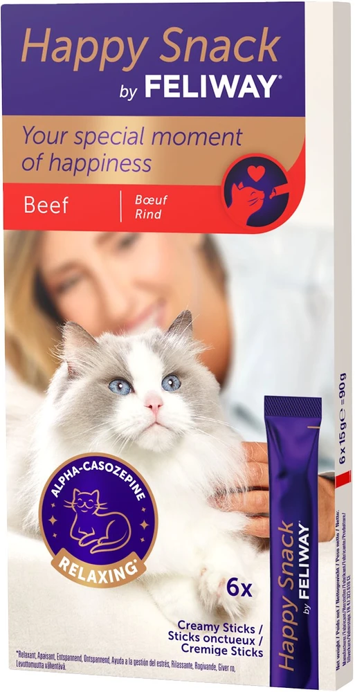 CEVA Happy Snack by Feliway Jautiena – katinų skanėstai – 6x15g