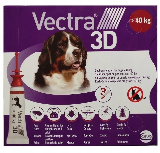 CEVA Vectra 3D (over 40kg) - anti-parasite drops for dogs - 3 x 8ml