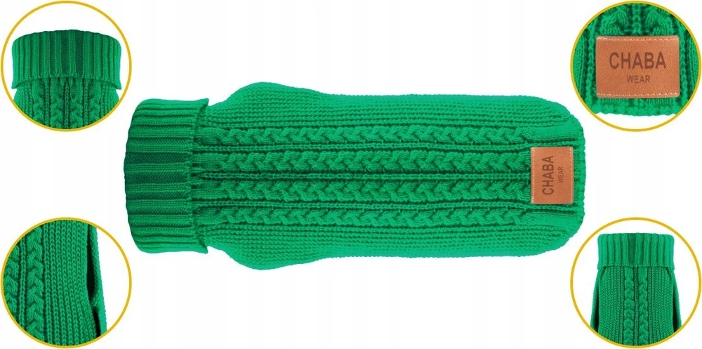 Chaba CHABA megztinis su vėžlyne "L" 34cm Žalias