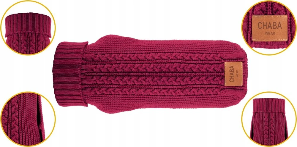 Chaba CHABA TURTLENECK megztinis "XL" 37cm BURGUNDY