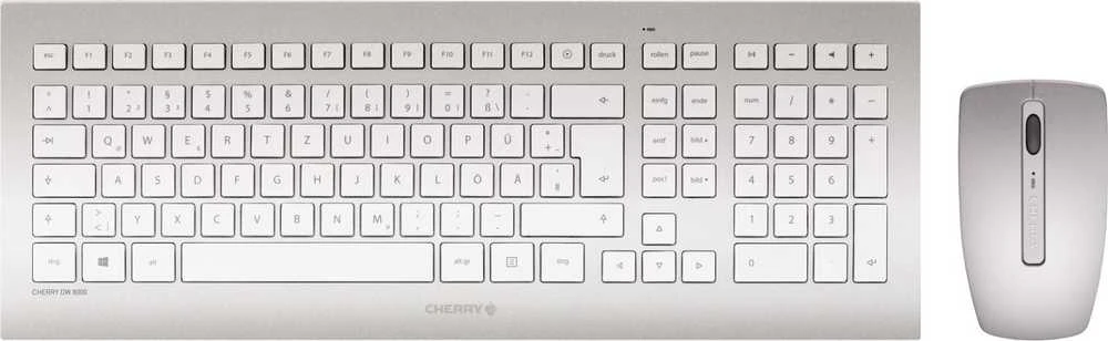 CHERRY DW 8000 klaviatūra Radijo dažnio belaidė QWERTZ Vokiečių Sidabras, Balta