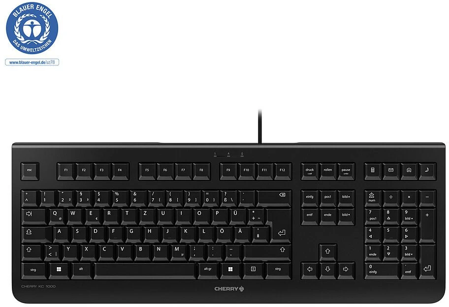 Cherry KC 1000 Klaviatūra CORDED - LAYOUT-PORTUGAL Juodas