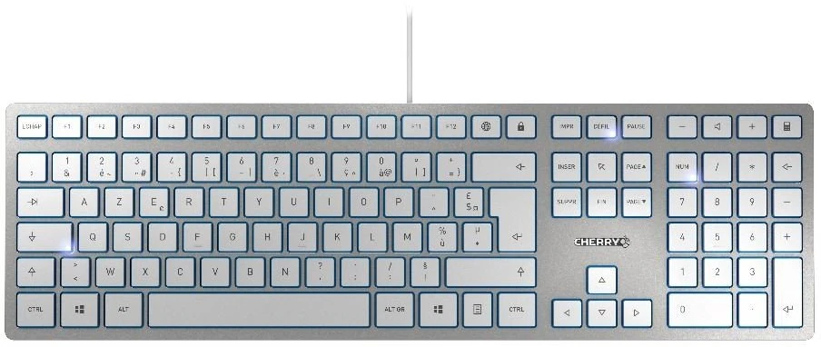 Klaviatūra Cherry KC 6000 SLIM BE Sidabrinė-Baltas